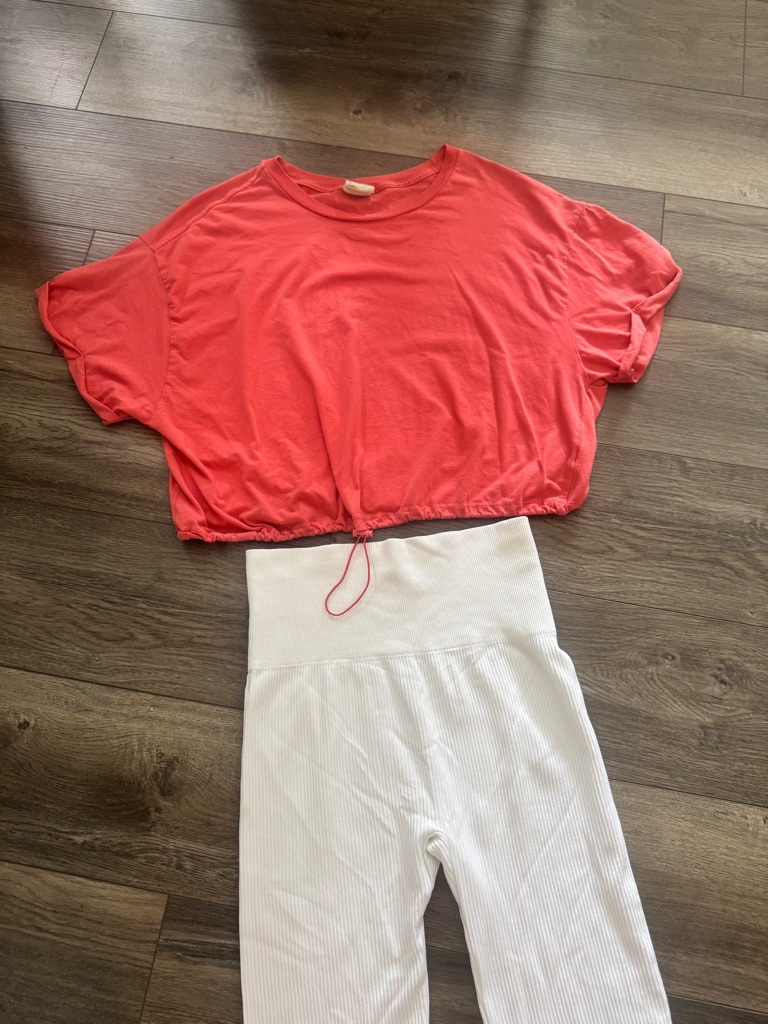 Urban Rebel Coral Pink Drawstring Crop Top 3x Plus Size Boxy Streetwear